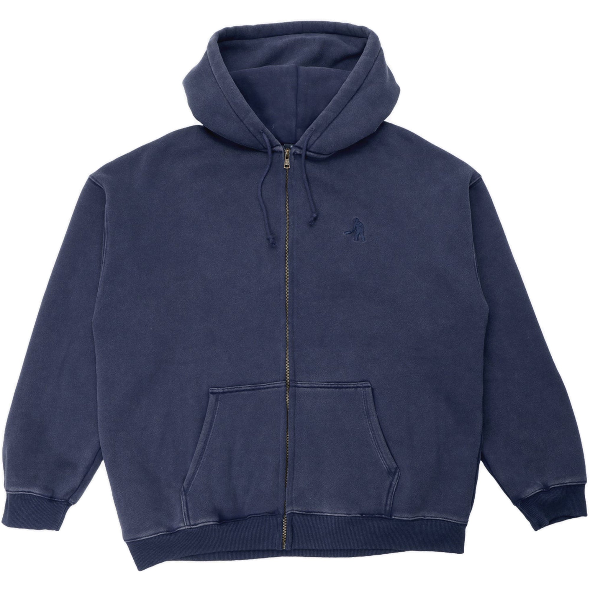 Pass~Port Solid Workers Zip Hood Washed Navy
