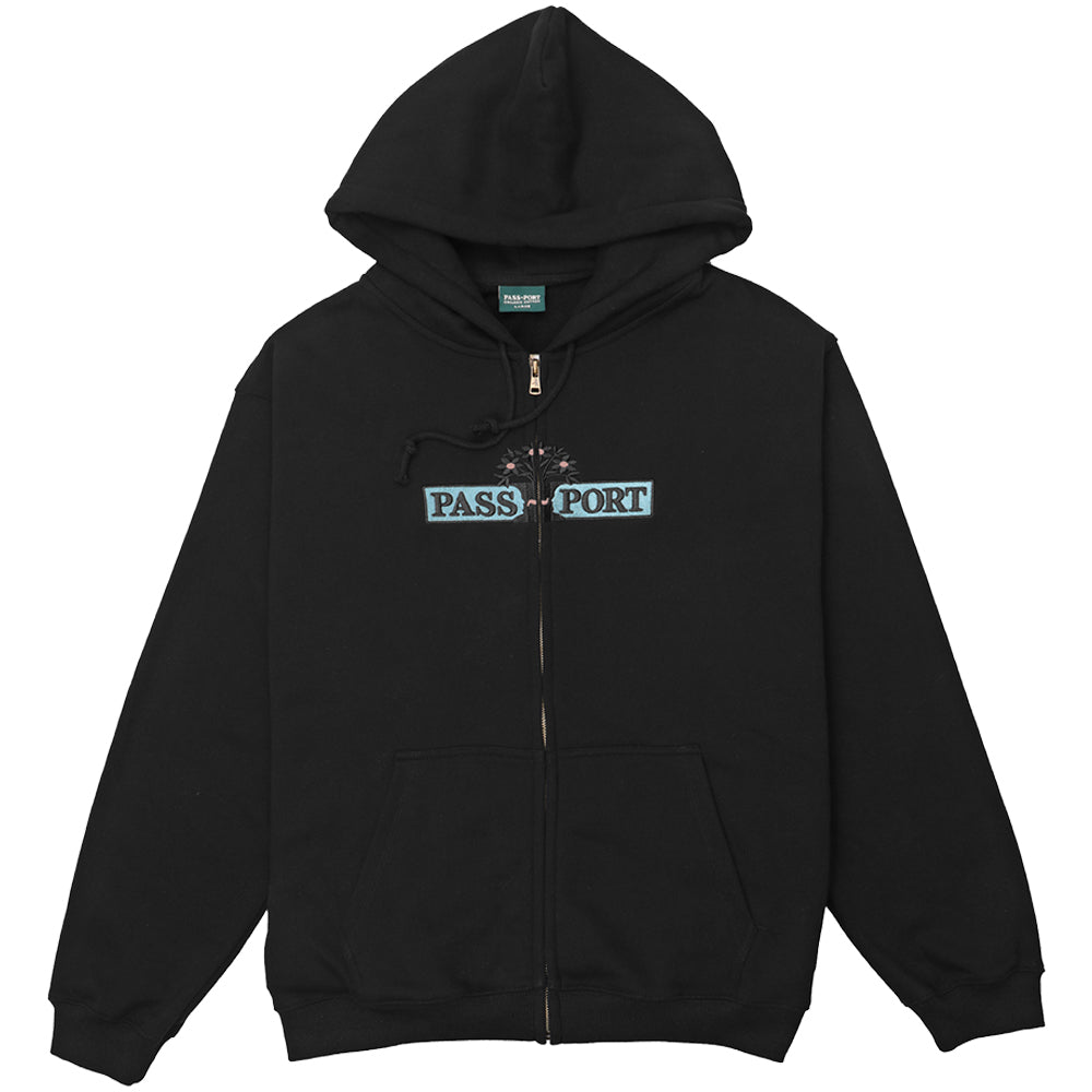 Pass~Port House Plant Organic Fleece Zip Hoodie Black