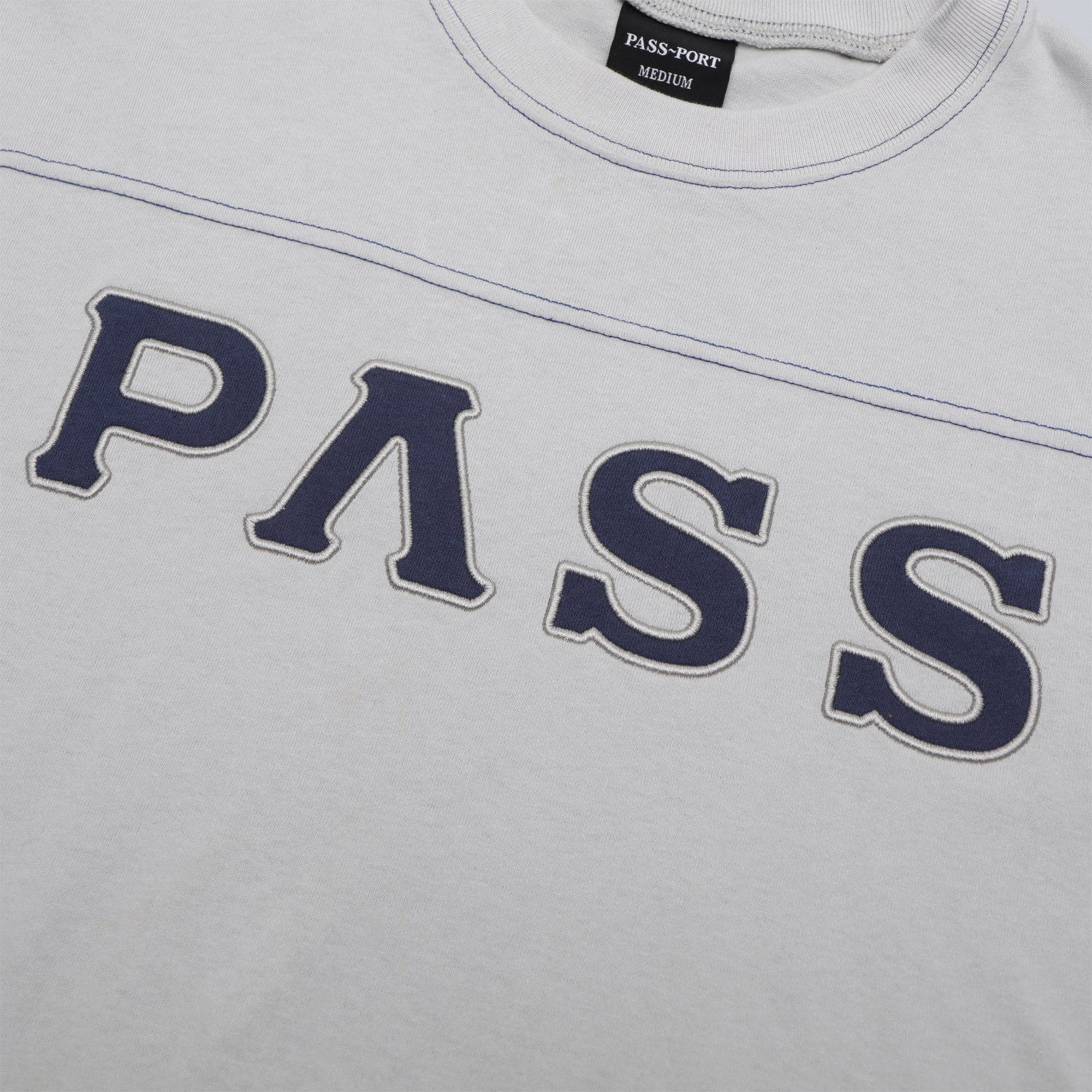 Pass~Port Letterhead Panel Tee Oyster Grey