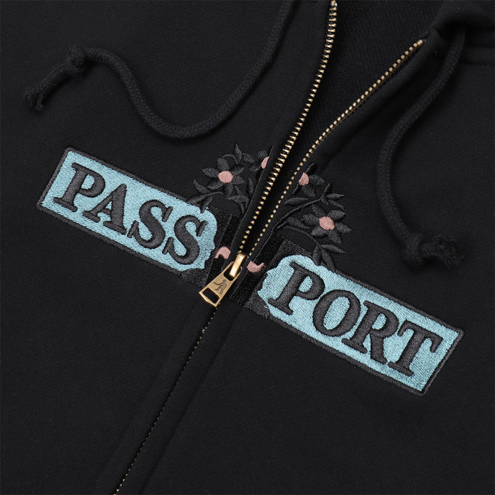 Pass~Port House Plant Organic Fleece Zip Hoodie Black