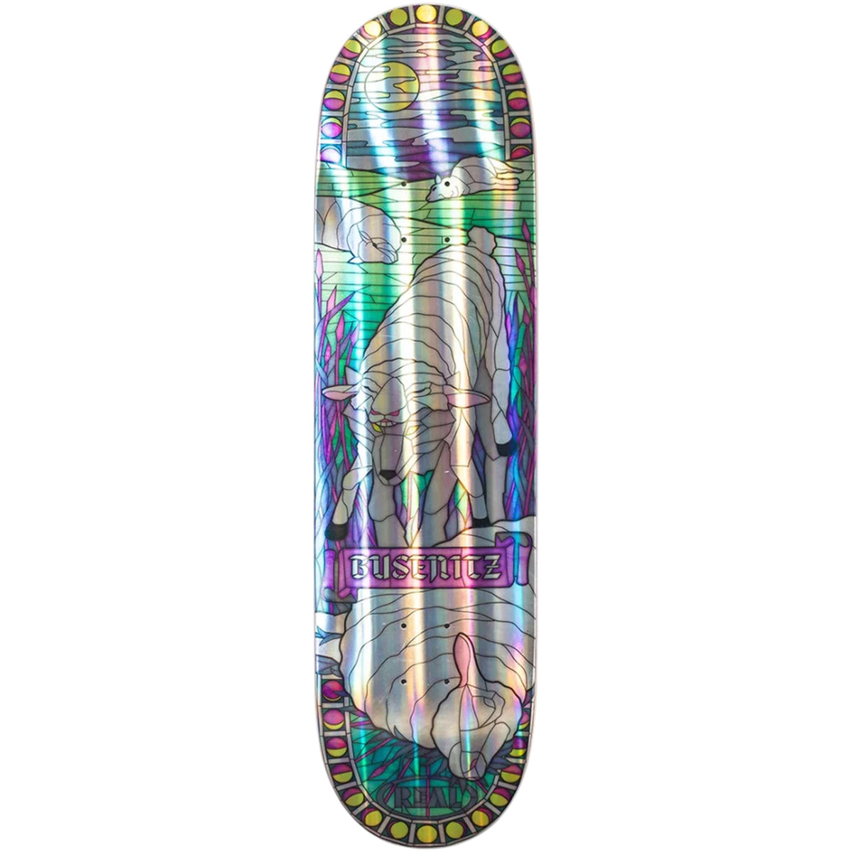 Real Dennis Busenitz Holographic Cathedral Skateboard Deck 8.38"
