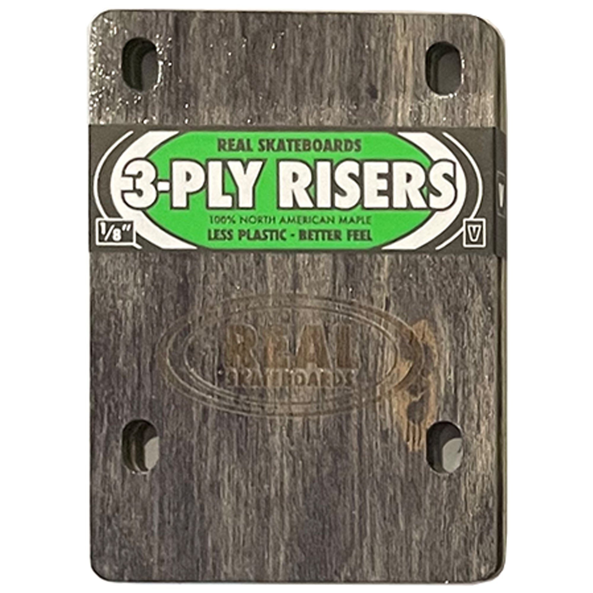 Real Venture Skateboard Riser Pads 3-Ply ⅛" Black/Green