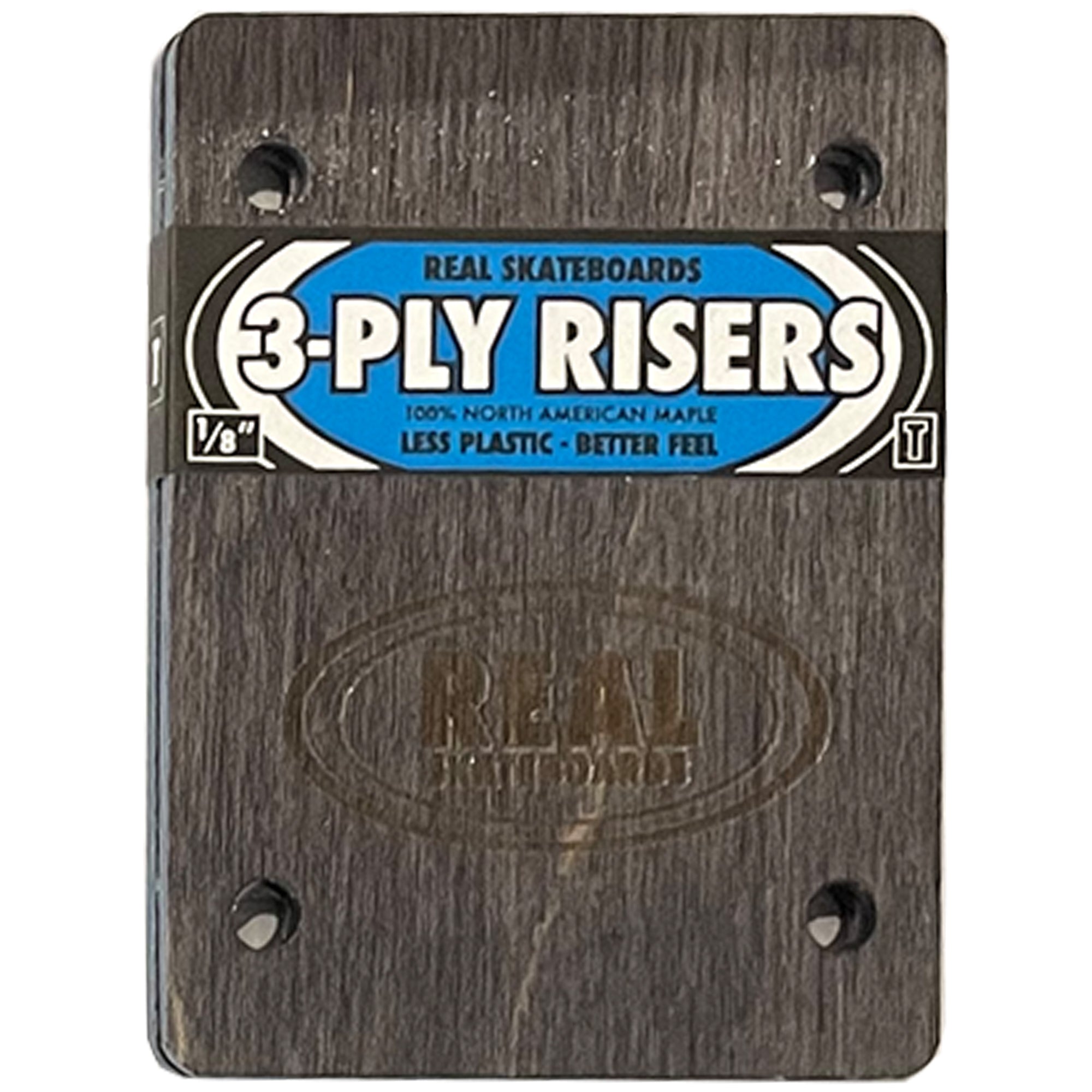 Real Thunder Skateboard Riser Pads 3-Ply ⅛" Black/Blue
