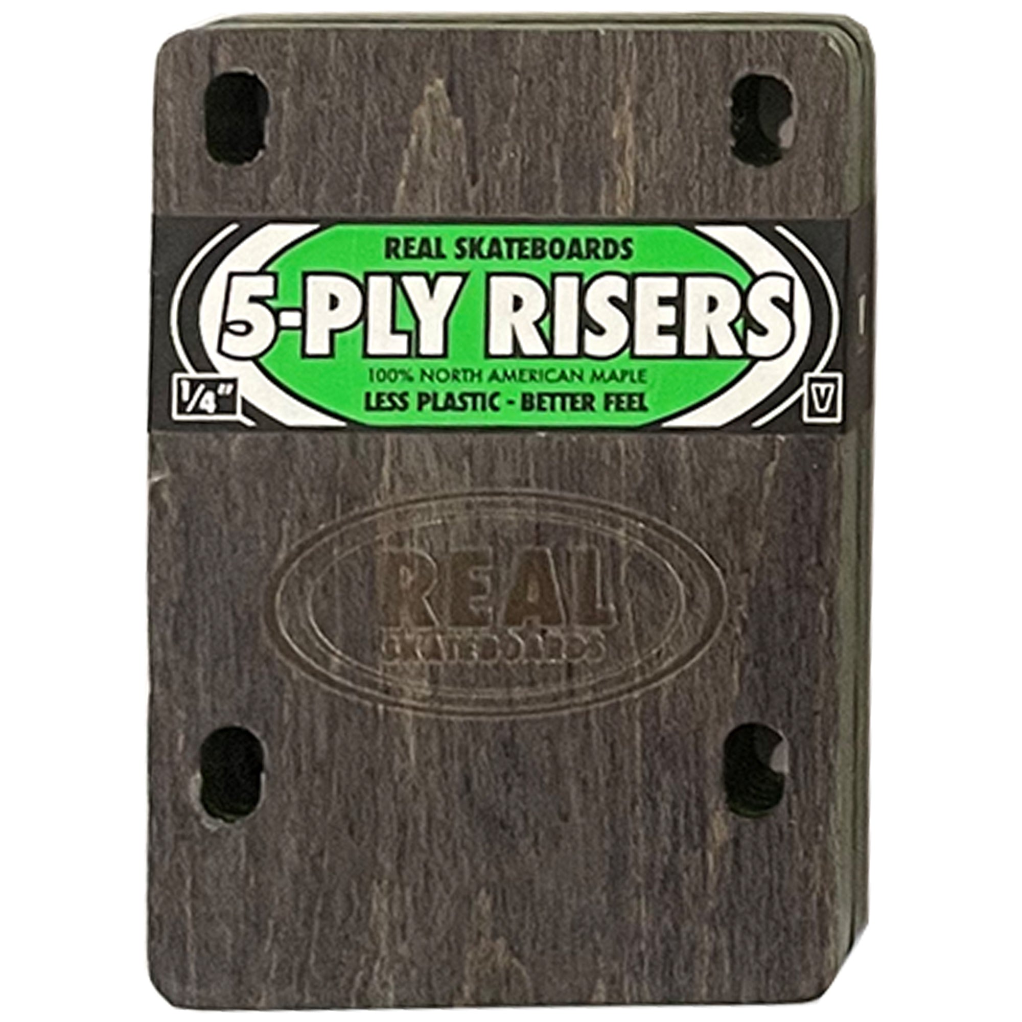 Real Venture Skateboard Riser Pads 5-Ply ¼" Black/Green