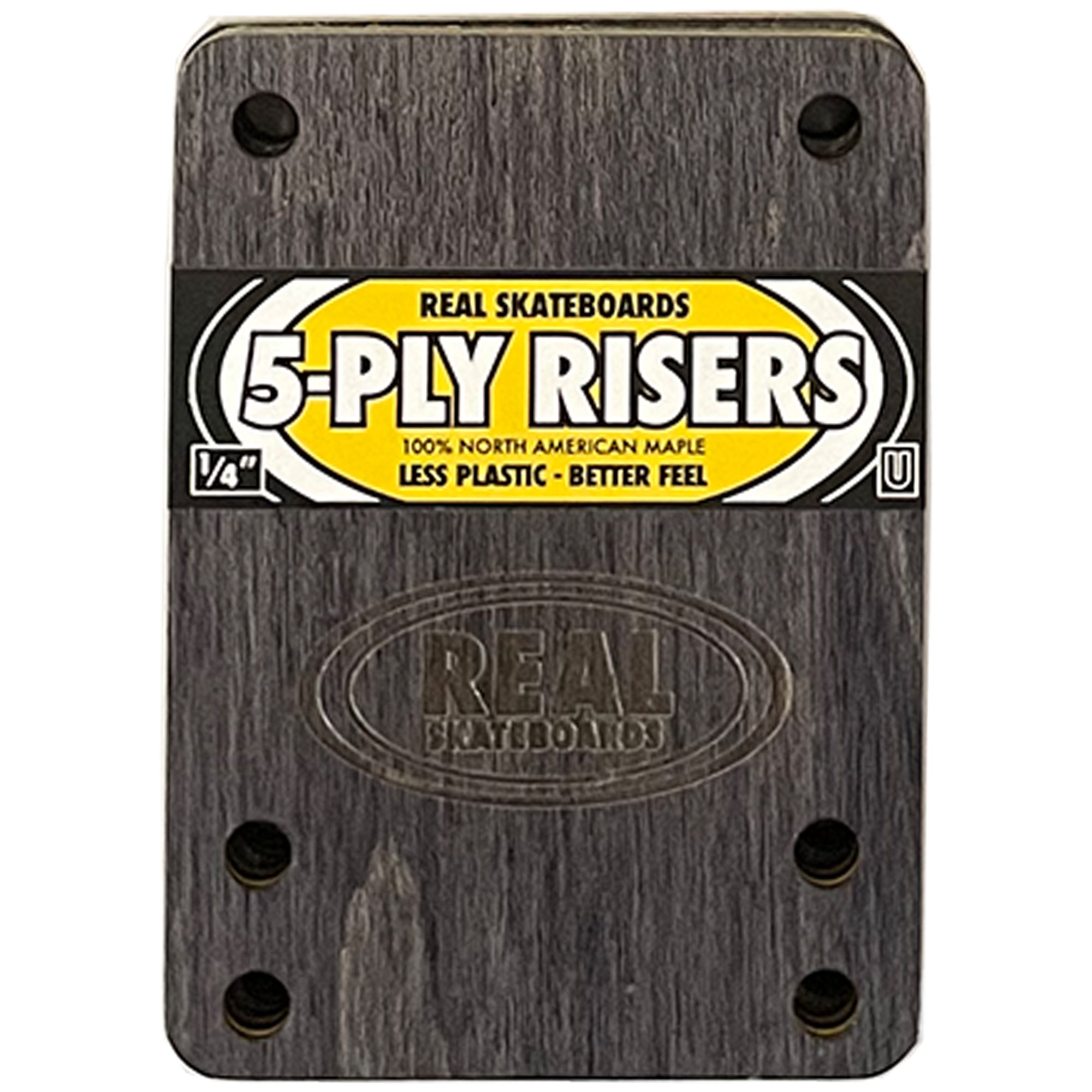 Real Universal Skateboard Riser Pads 5-Ply ¼" Black/Yellow
