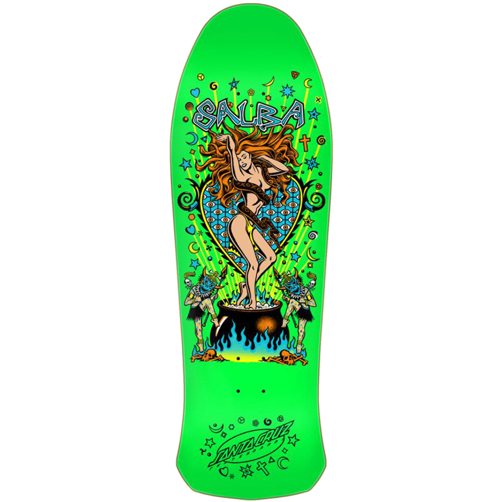 Santa Cruz Salba Witch Doctor Green Reissue Skateboard Deck 10.4"