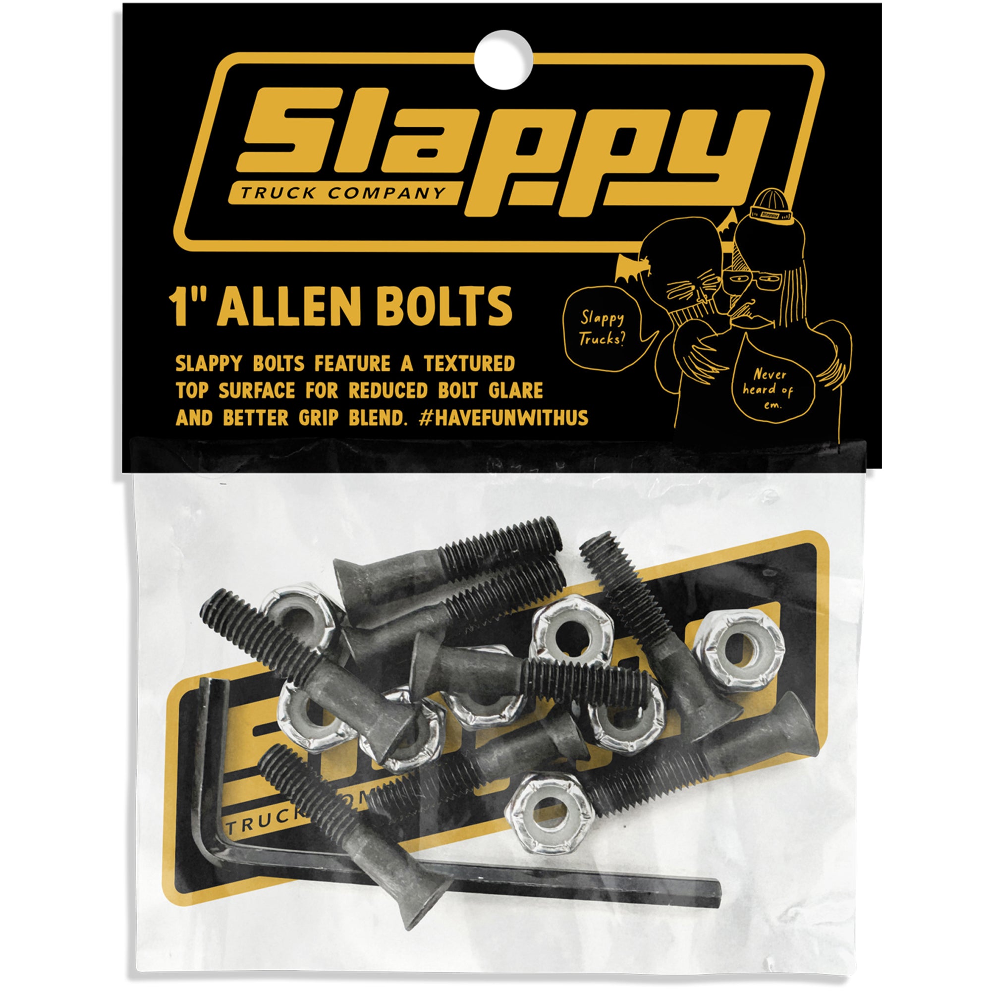 Slappy Grip Tip Skateboard Bolts Allen 1"