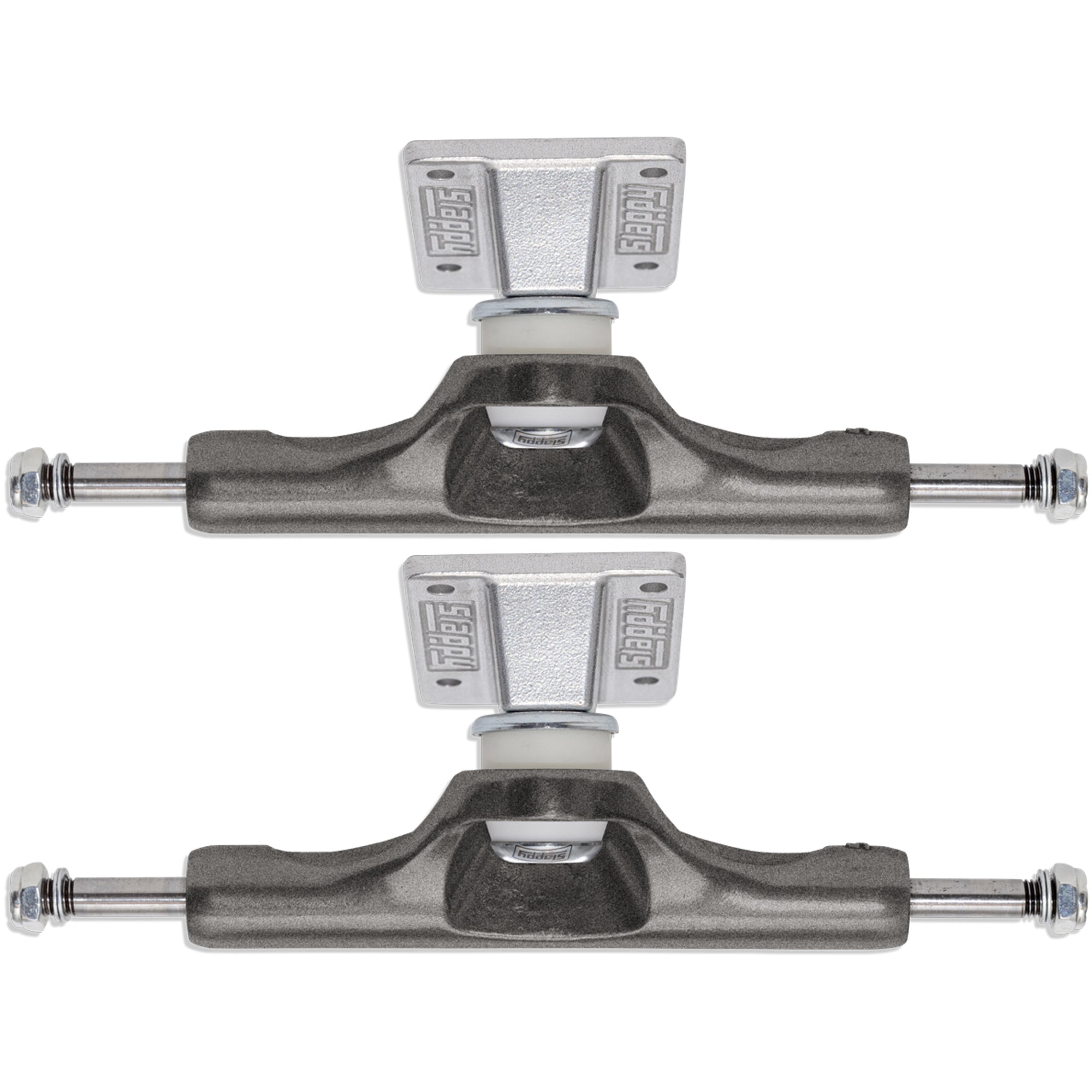 Slappy ST1 Inverted Hollow Lights/Ultra Low Kingpin Skateboard Trucks Gunmetal/Polished/White Gold 8.25"