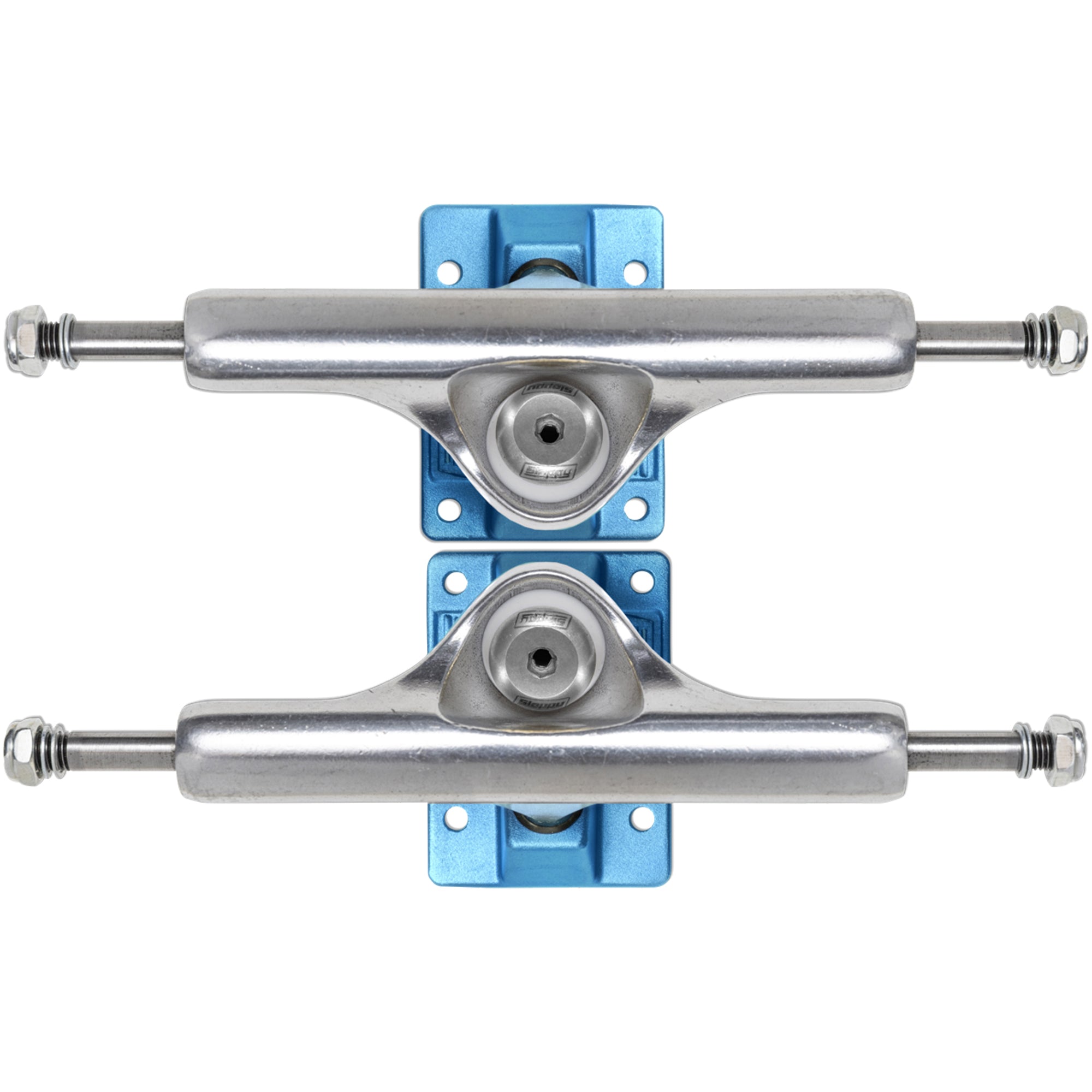 Slappy ST1 Inverted Hollow Lights/Ultra Low Kingpin Skateboard Trucks Polished/Light Blue Gold 8"