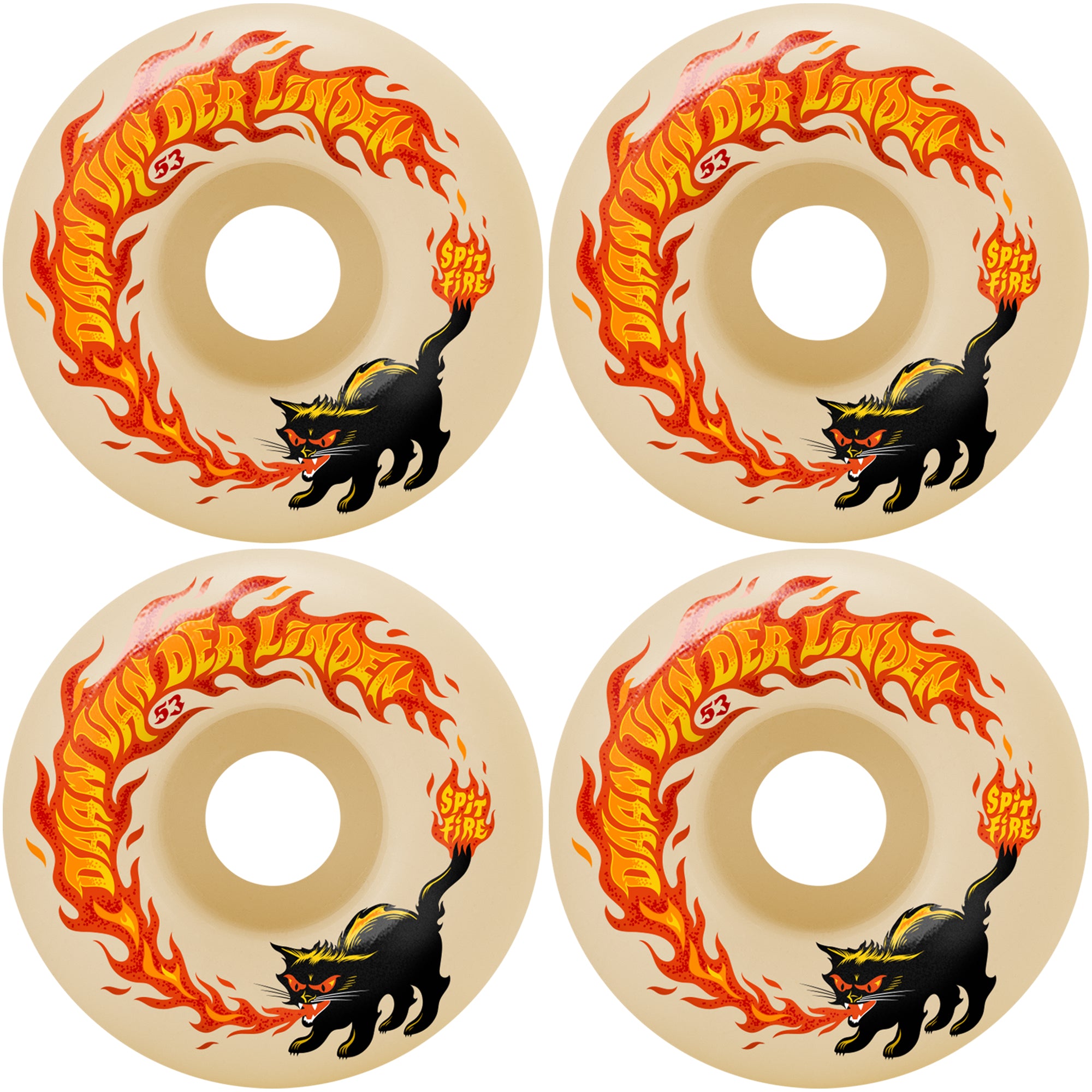 Spitfire Formula Four Classic Daan Van Der Linden Pyrocat 99du Skateboard Wheels 55mm