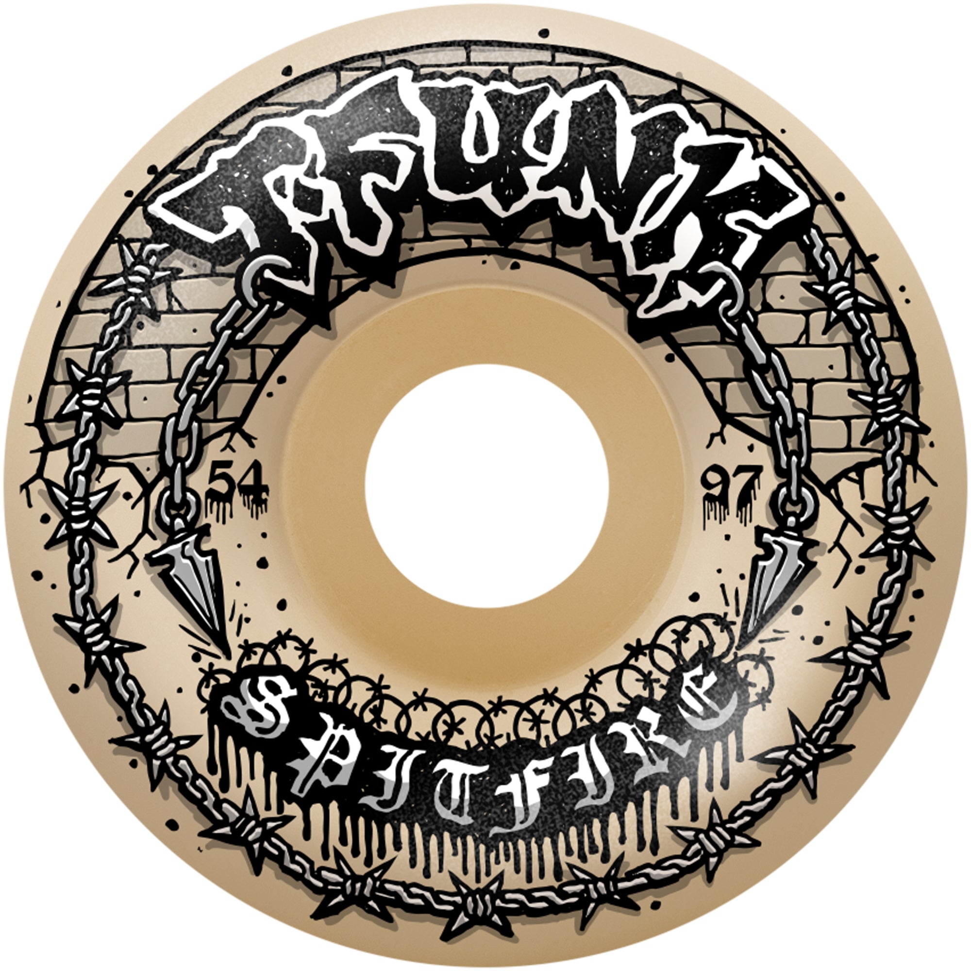 Spitfire Formula Four Radial Full T-Funk Raw 97du Skateboard Wheels 54mm