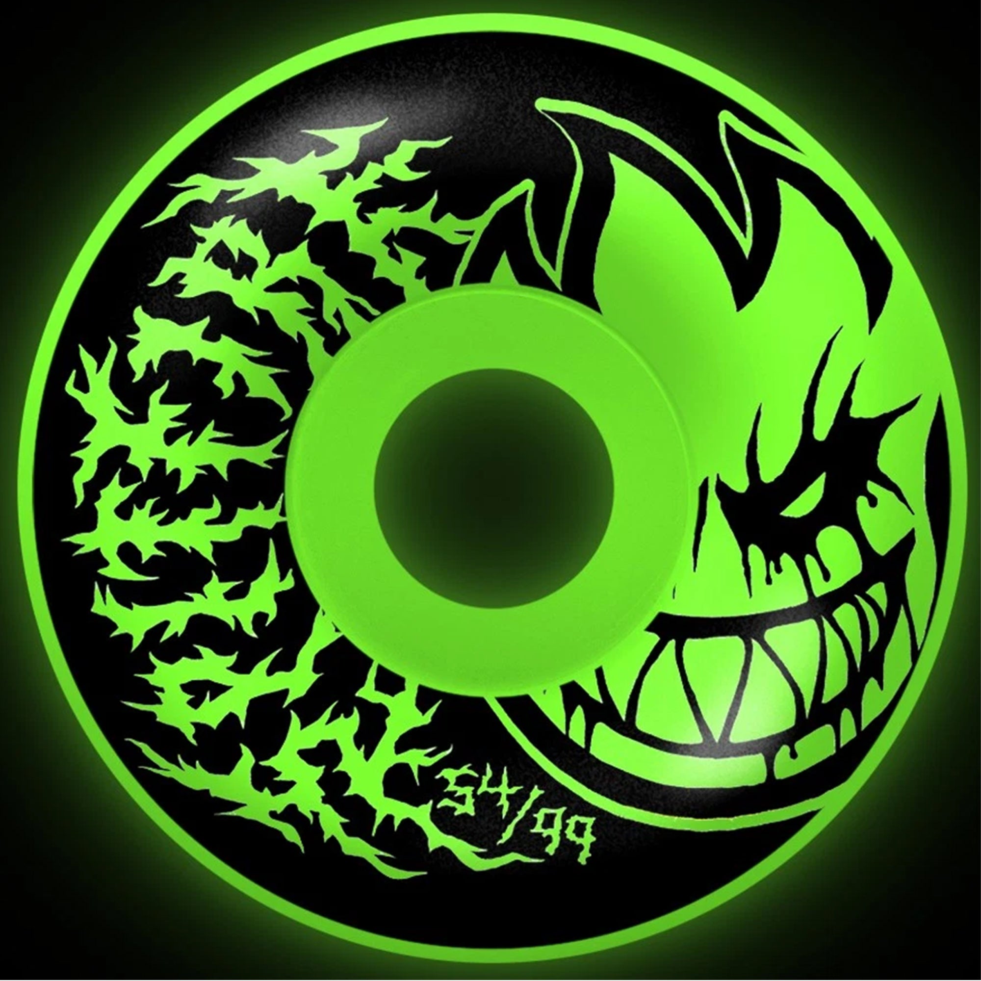 Spitfire F4 99 Deathmask II Bighead Radial Full Glow In The Dark Skateboard Wheels 54mm