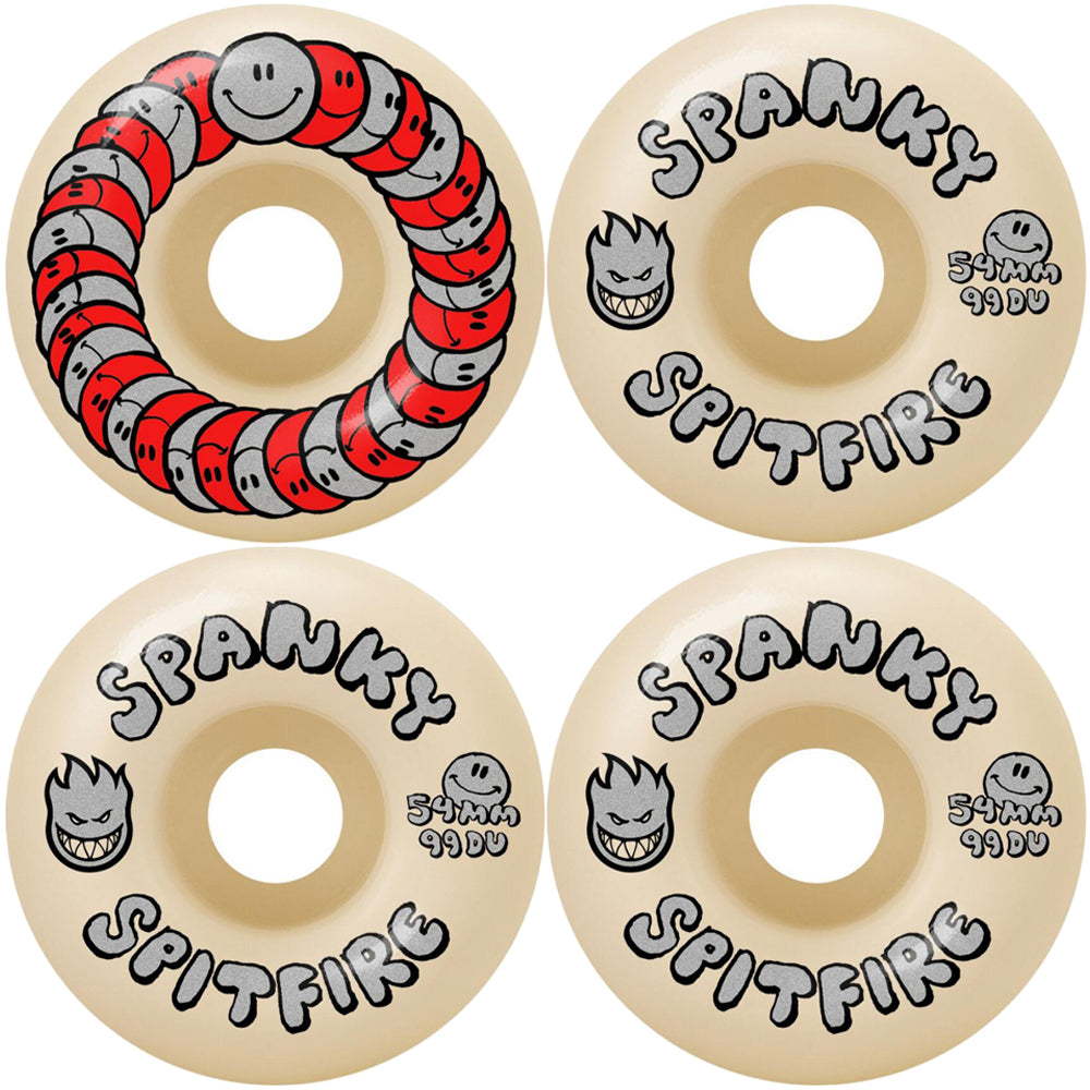 Spitfire Kevin Spanky Long Formula Four Classic 99du Spanky Happy Skateboard Wheels 54mm