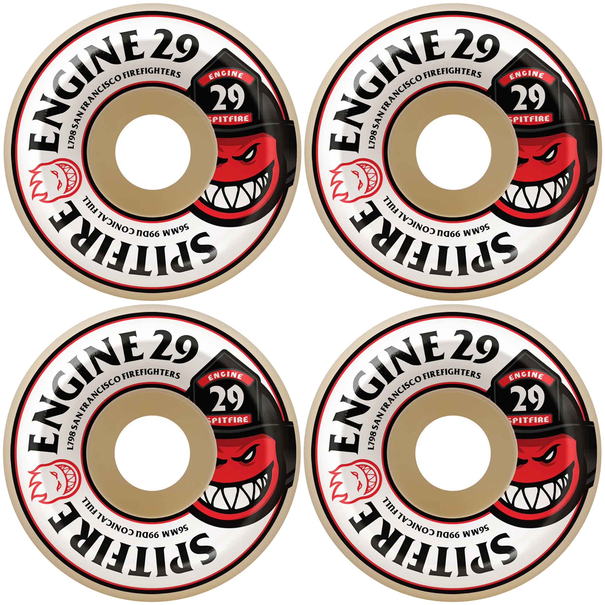 Spitfire x Engine 29 Formula Four Conical Full 99du Wheels 54mm