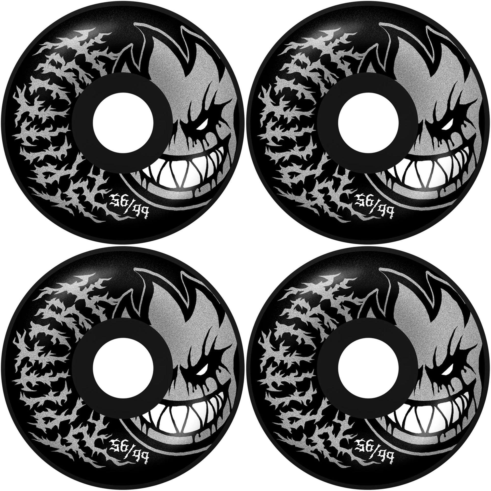 Spitfire F4 99 Deathmask II Bighead Radial Full Black Skateboard Wheels 56mm