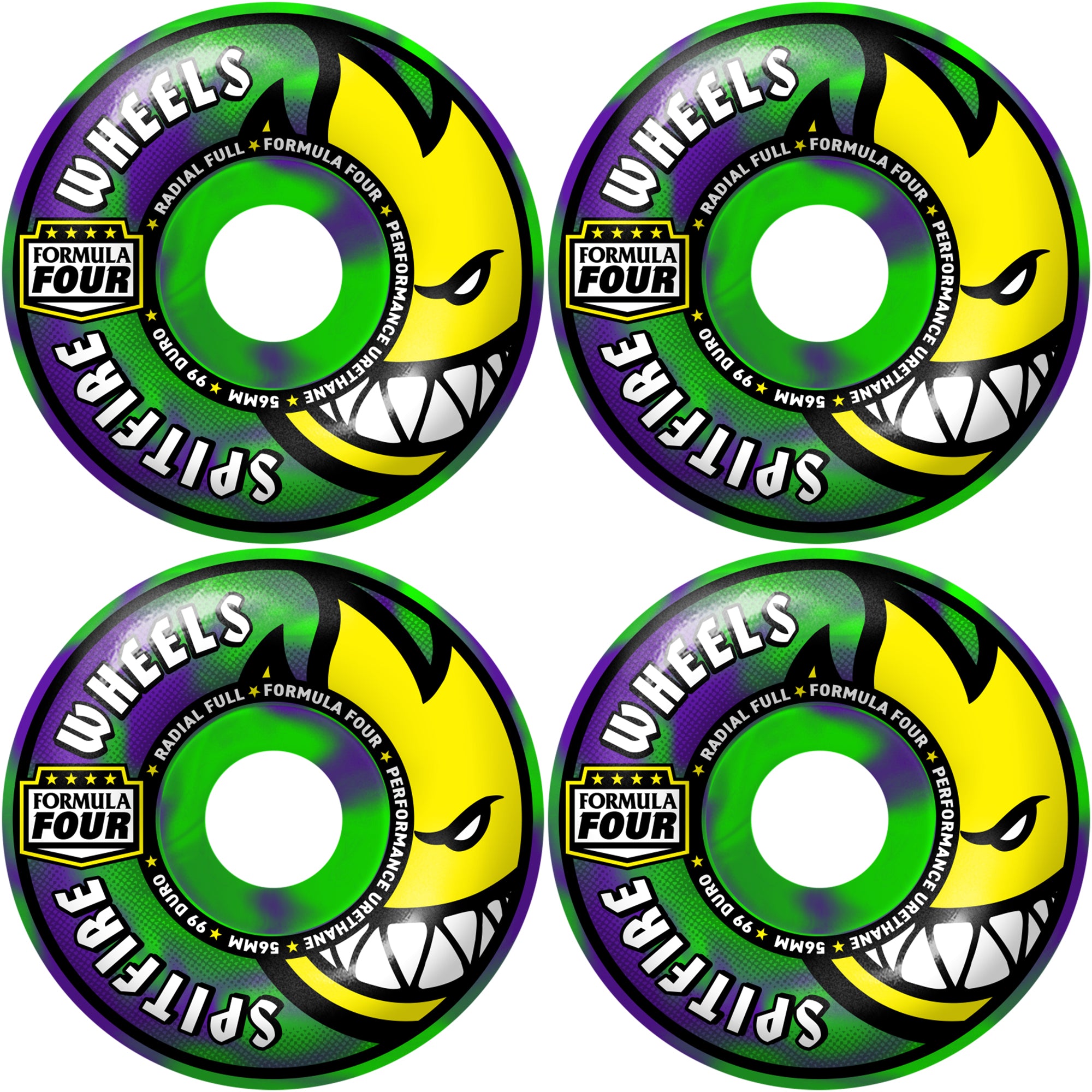 Spitfire Formula Four 99D ウィール 56mm Spitfire Formula Four Radial Full Team Colours 99du Neon Green