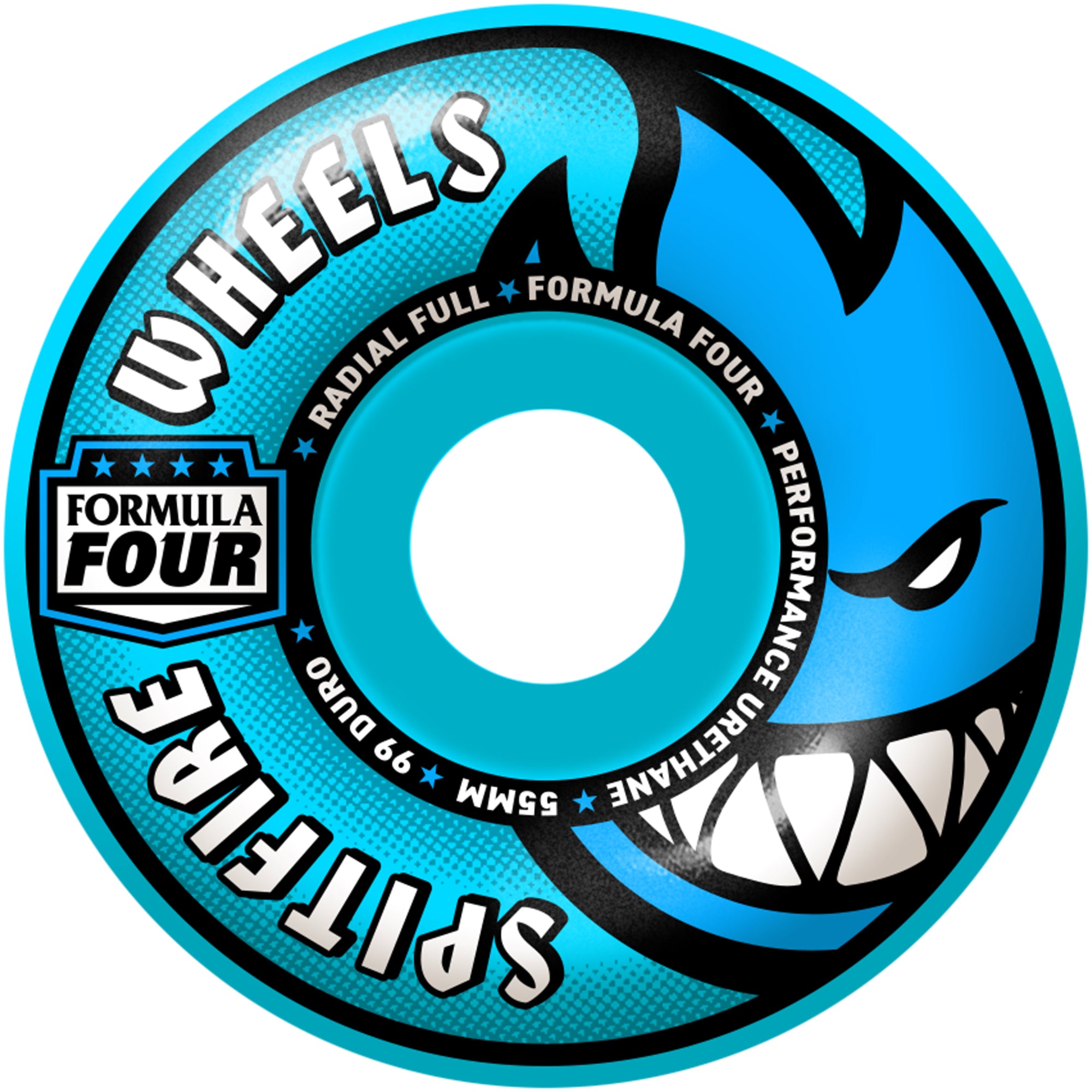 Spitfire Formula Four Radial Full Team Colours 99du Light Blue Skateboard Wheels 55mm