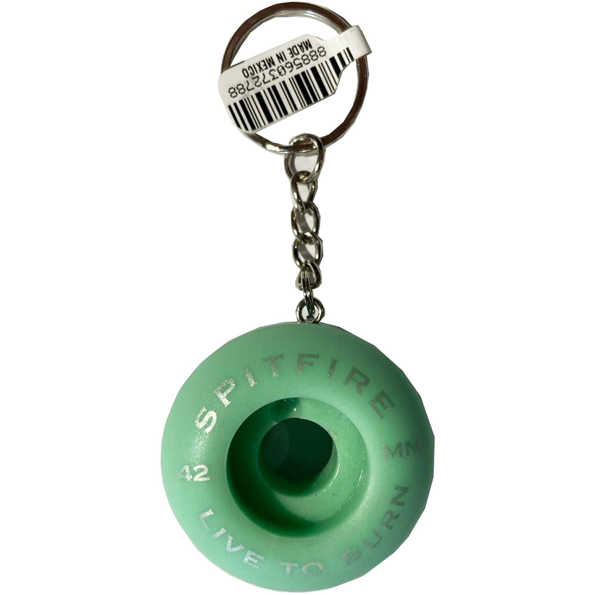 Spitfire Classic 42mm Skateboard Wheel Key Chain Teal Blue