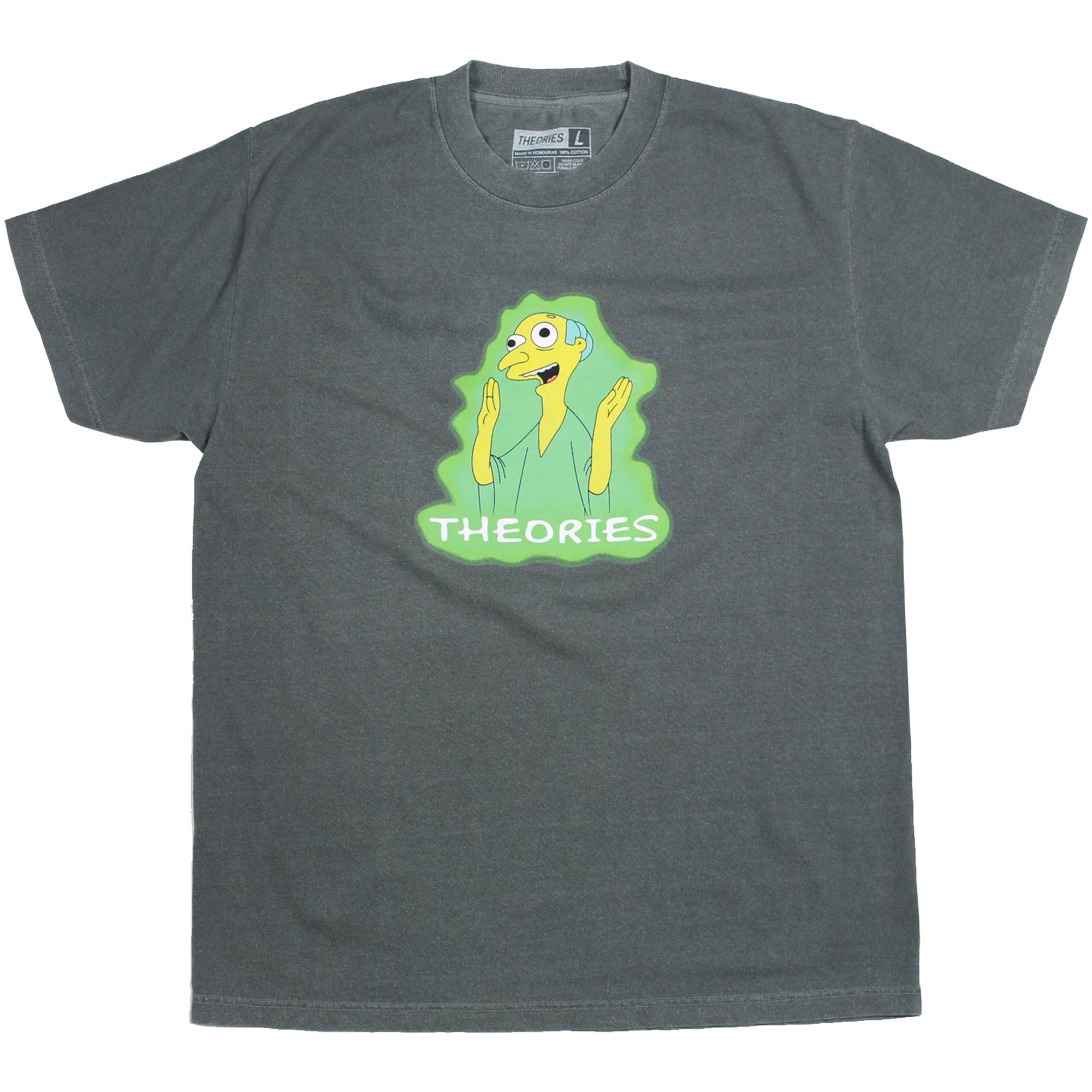Theories Healthy Green Glow Garment Dyed Tee Washed Black