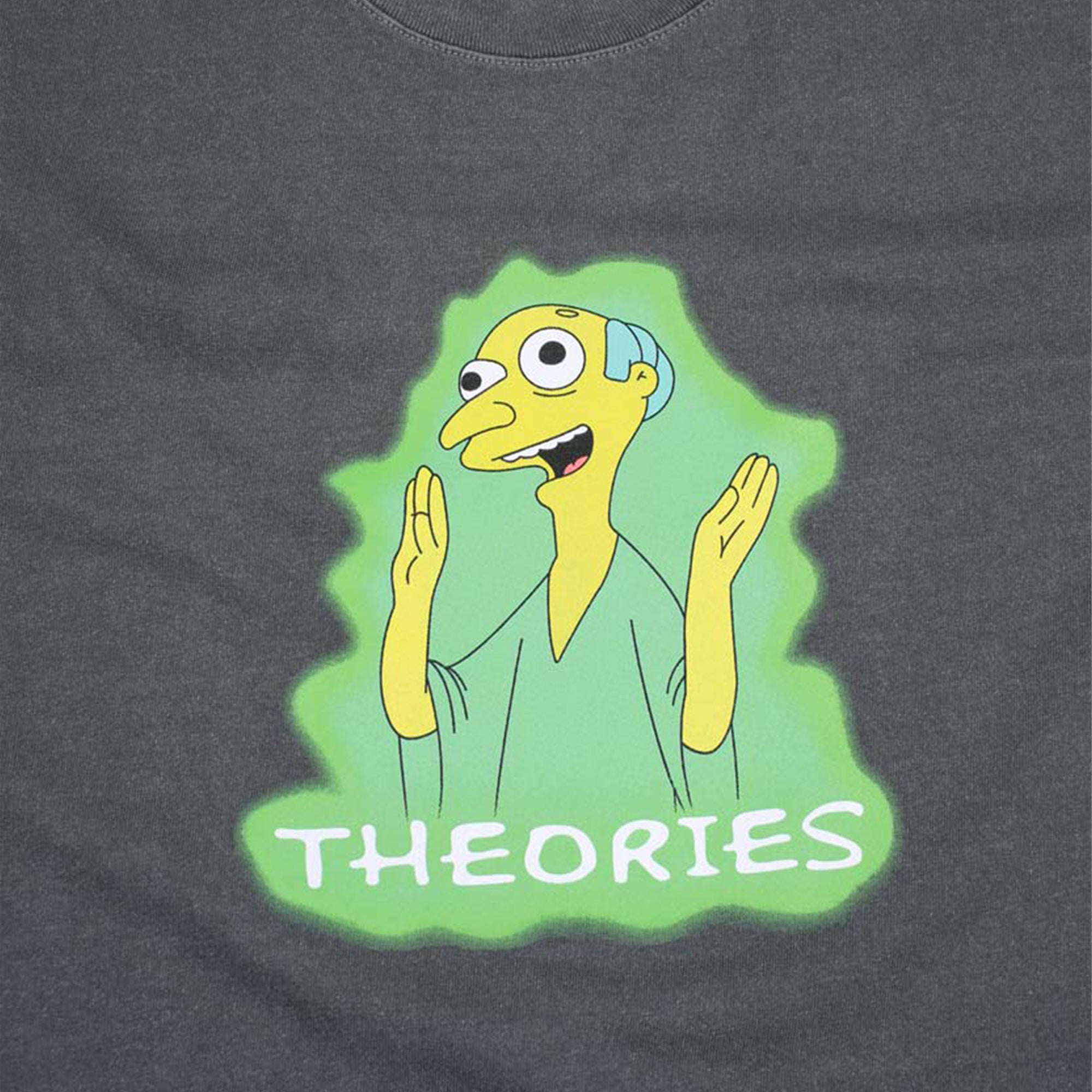 Theories Healthy Green Glow Garment Dyed Tee Washed Black