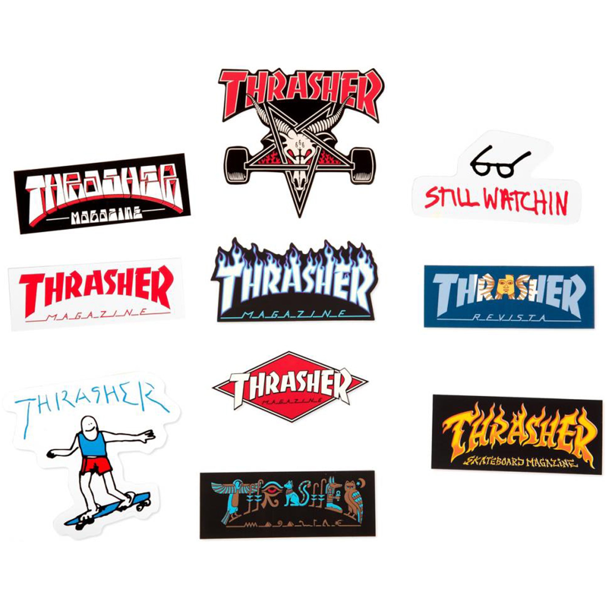 Thrasher 10 Pack Assorted Stickers