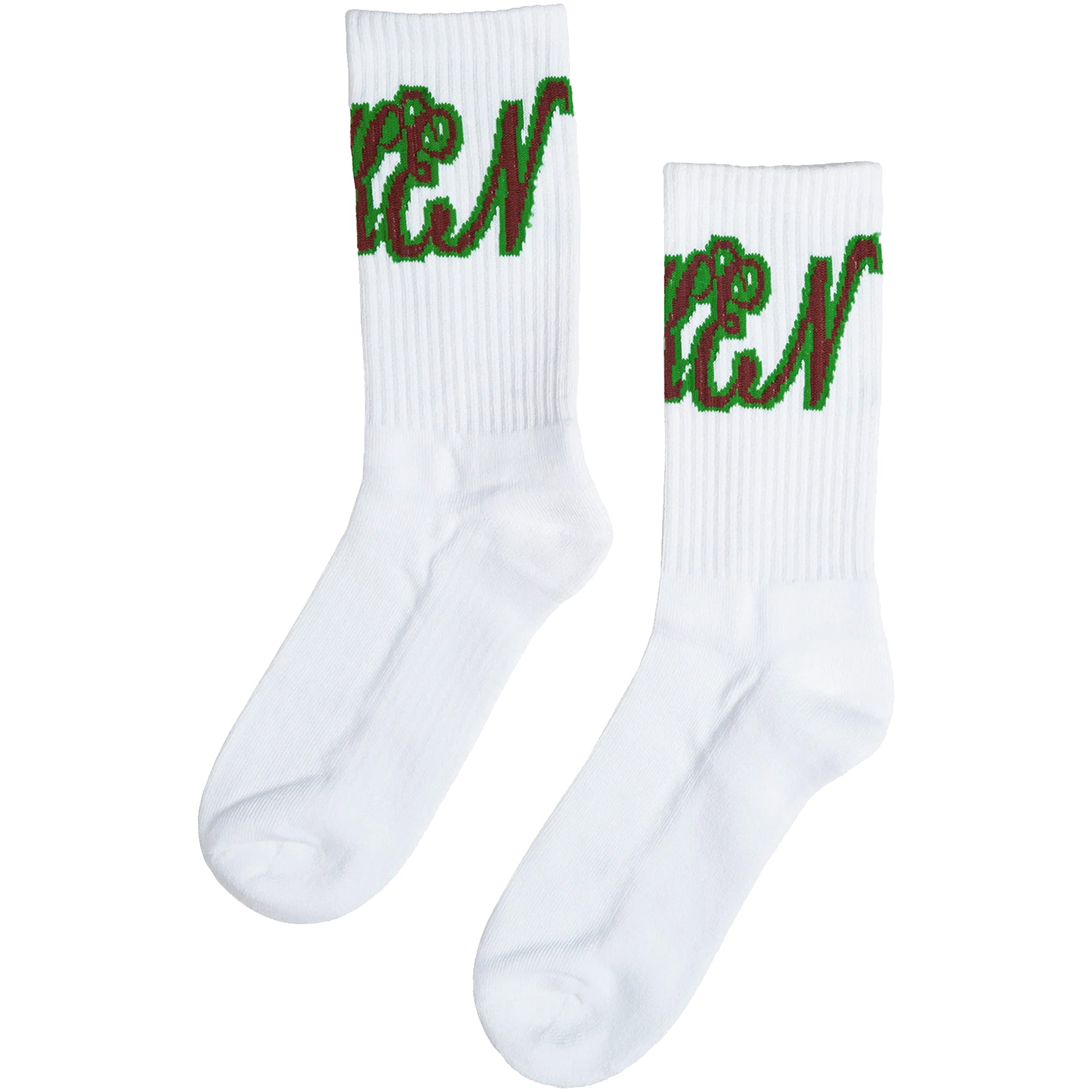 Token NYC Script Socks White/Green