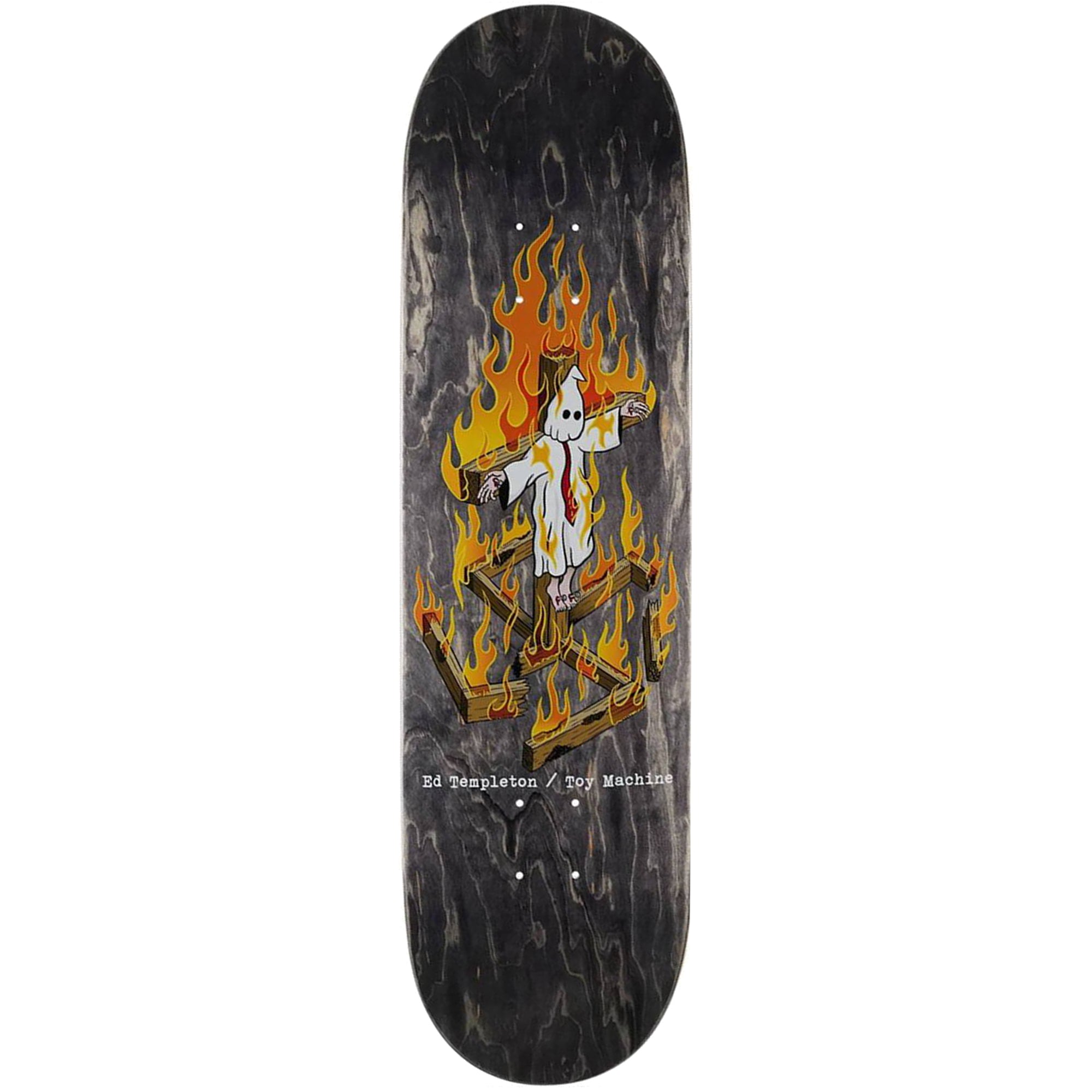 Toy Machine Ed Templeton Charred Cross Skateboard Deck 8.5"