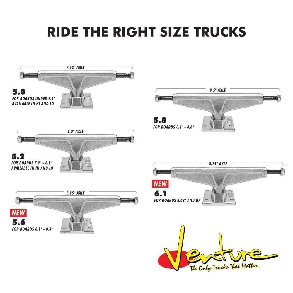 Venture V-Hollow 5.6 Polished Skateboard Trucks 8.25"