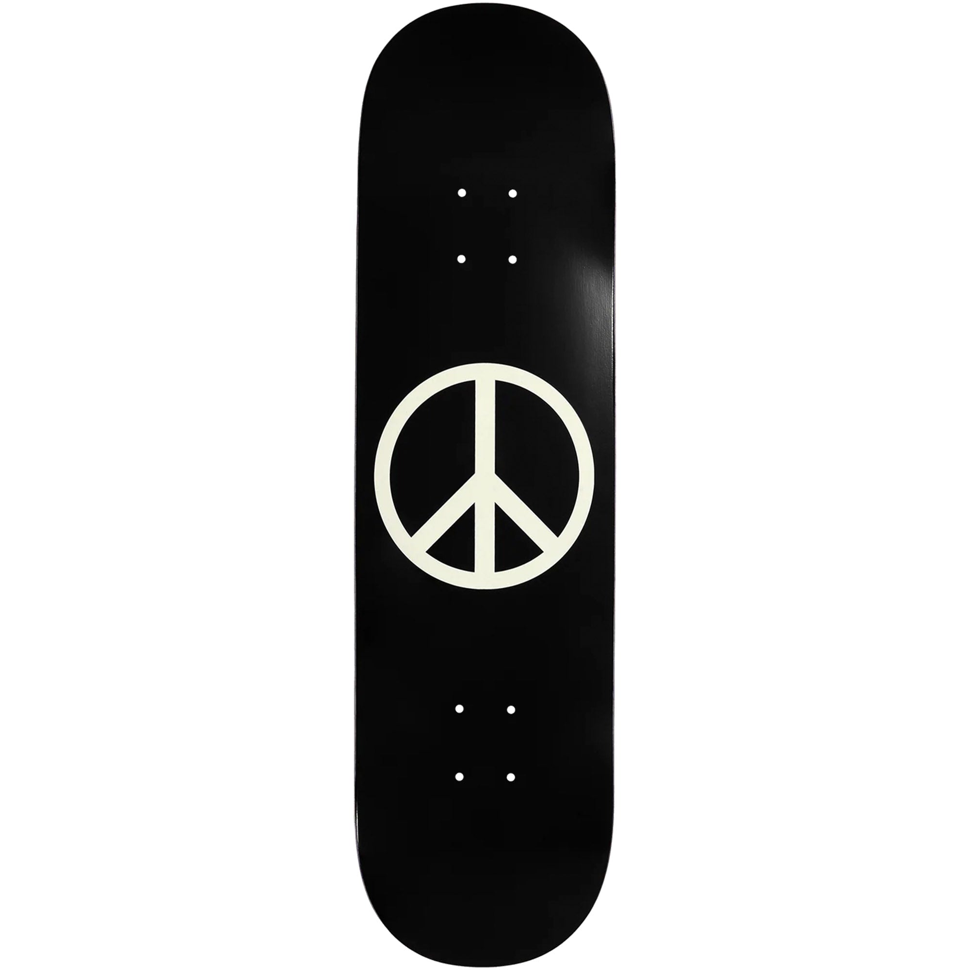 Violet Glow In The Dark Peace Black Skateboard Deck 8"