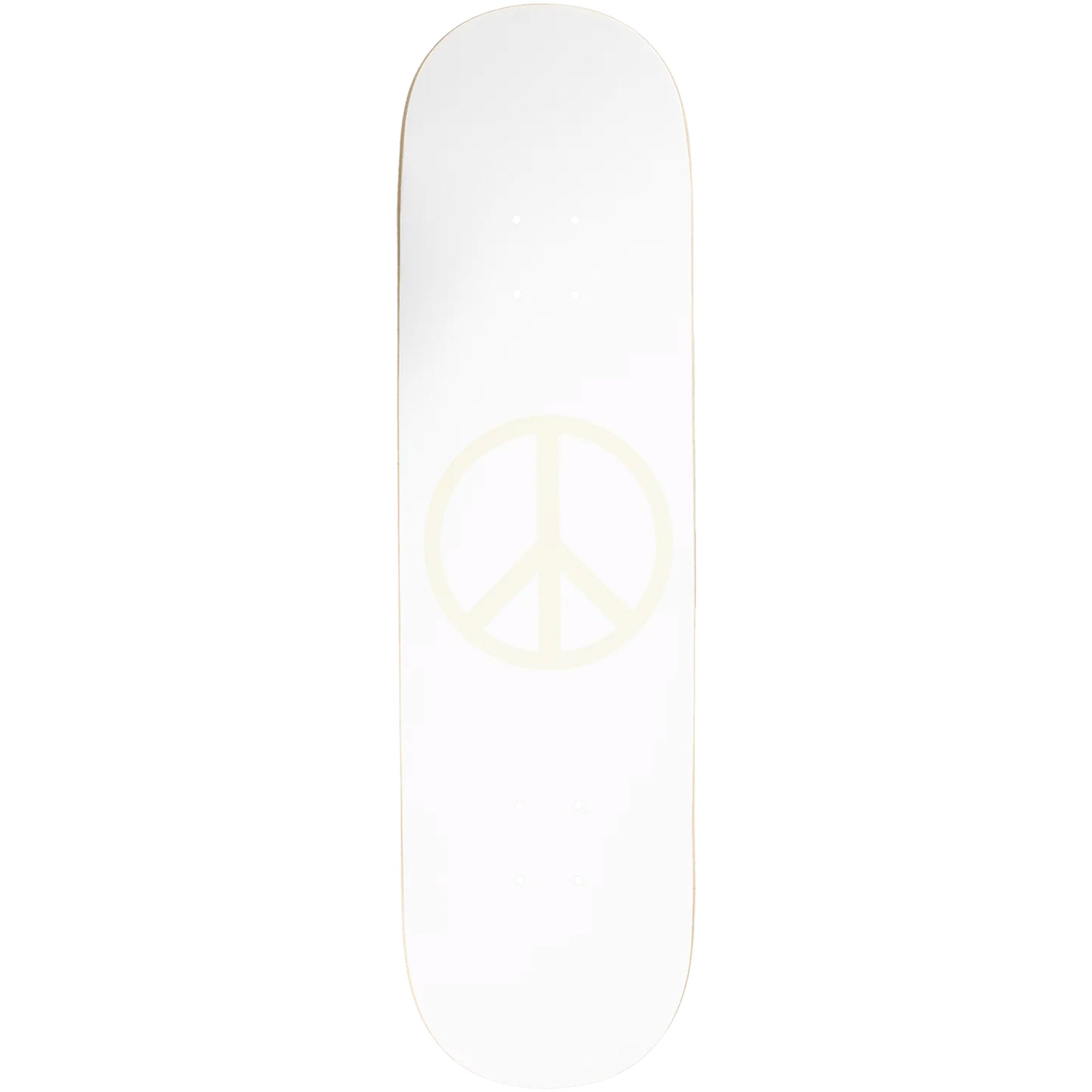 Violet Glow In The Dark Peace White Skateboard Deck 8.38"