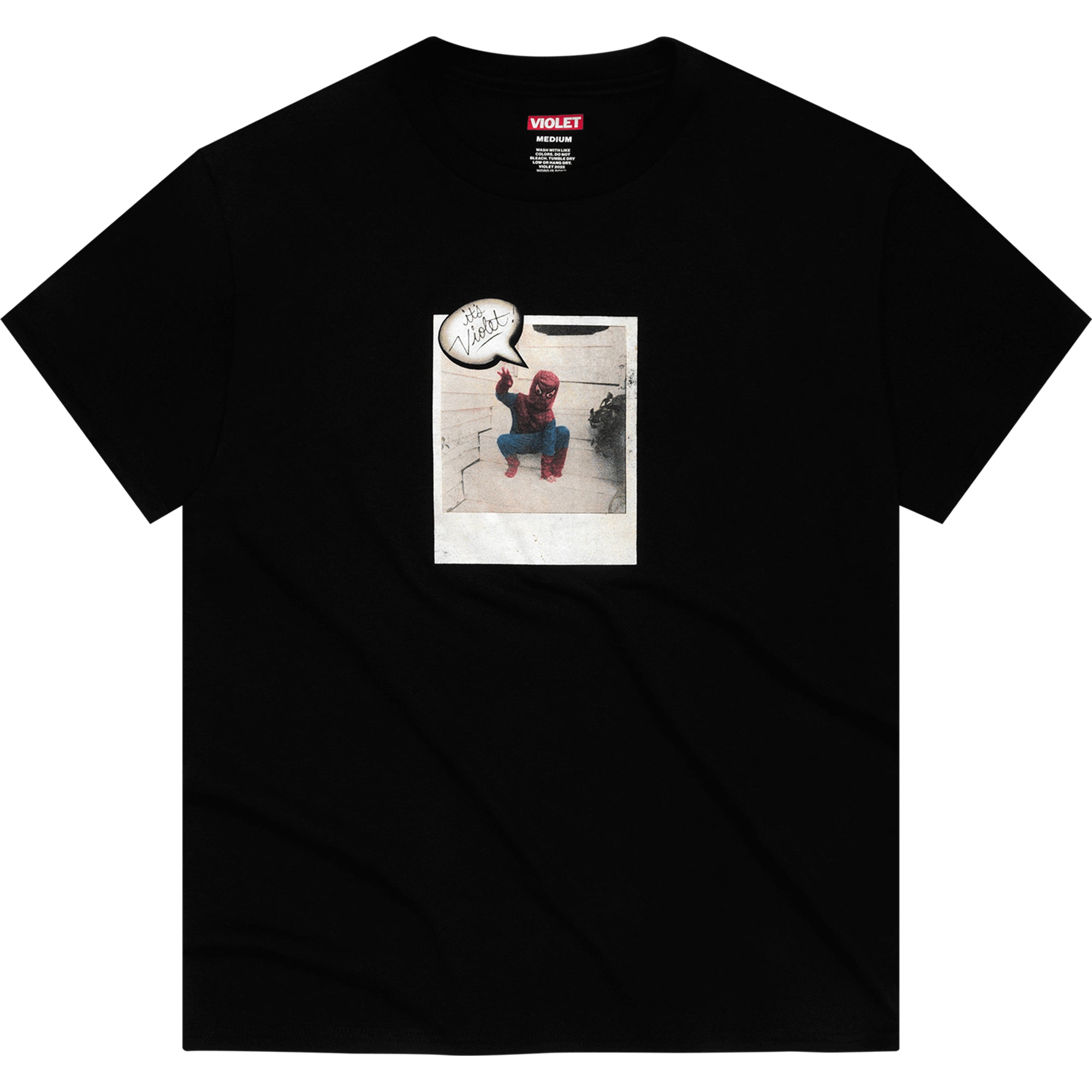 Violet Spiderman Poleroid Tee Black