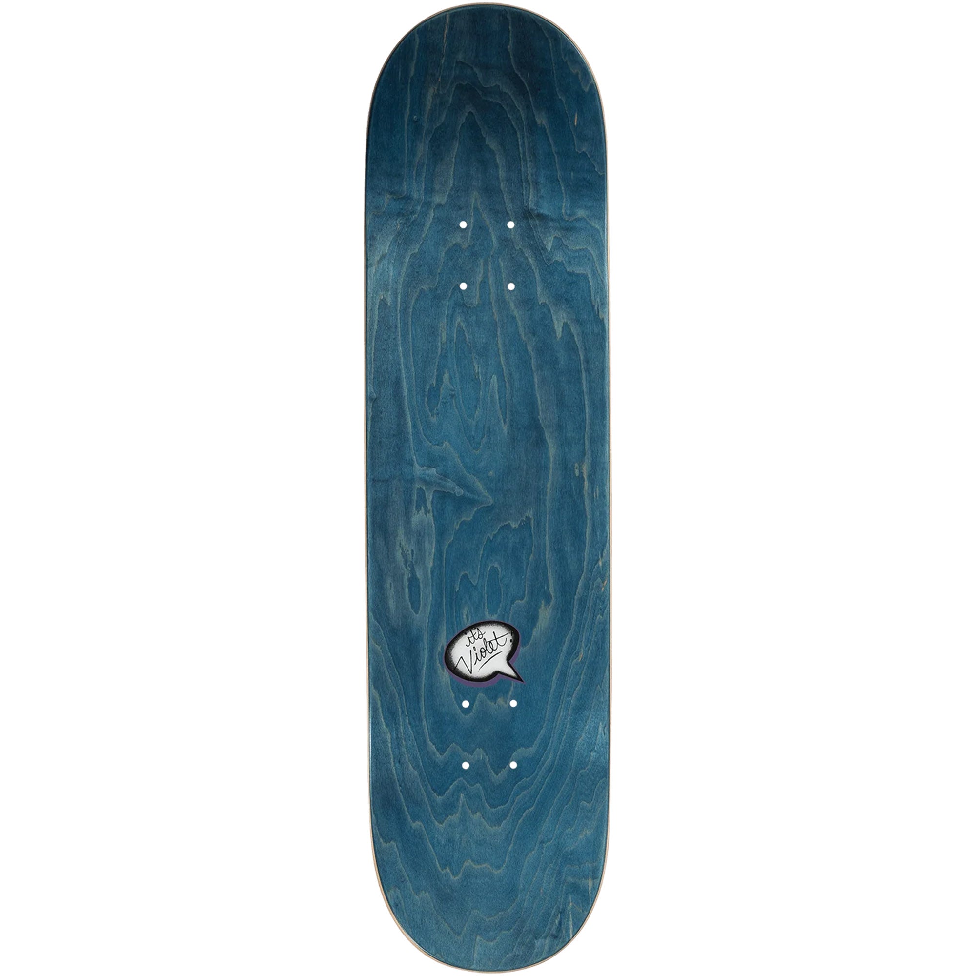 Violet Glow In The Dark Peace White Skateboard Deck 8.38"