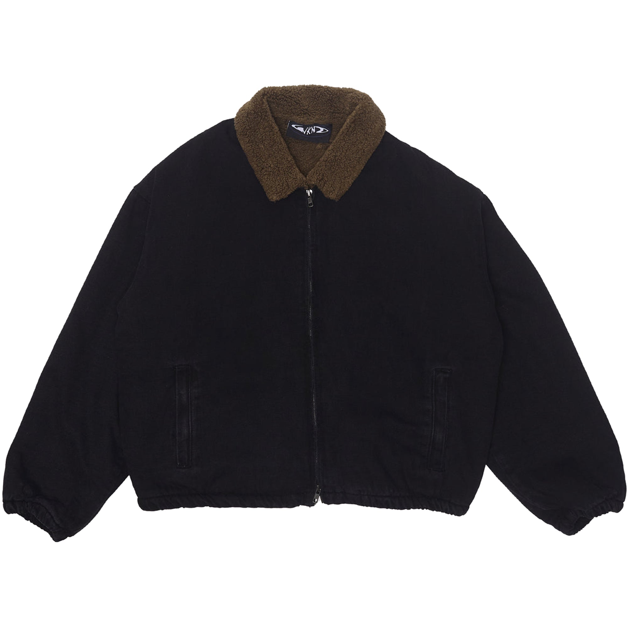 WKND Sherpa Lined Zip Denim Jacket Washed Black