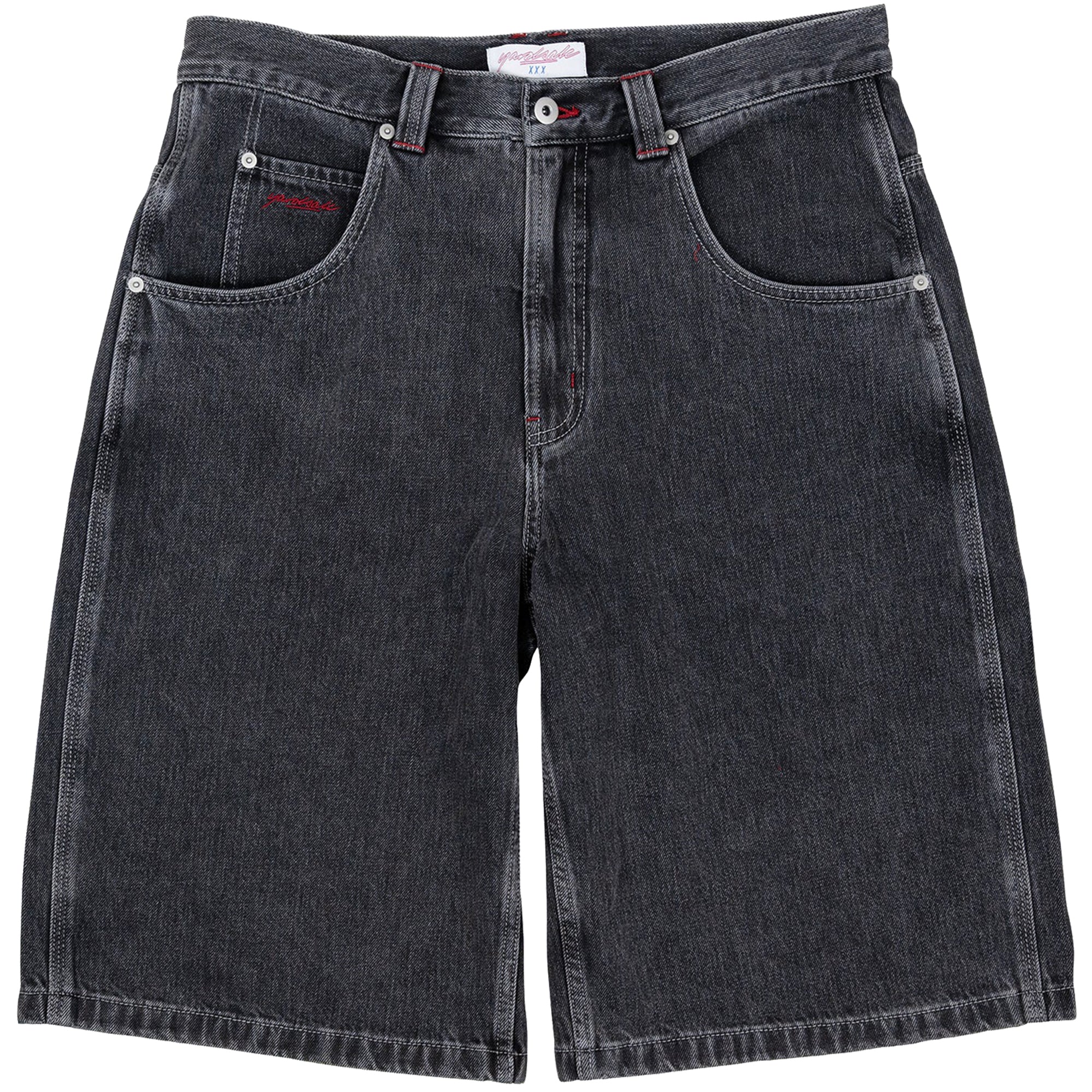 Yardsale Slub Denim Shorts Black