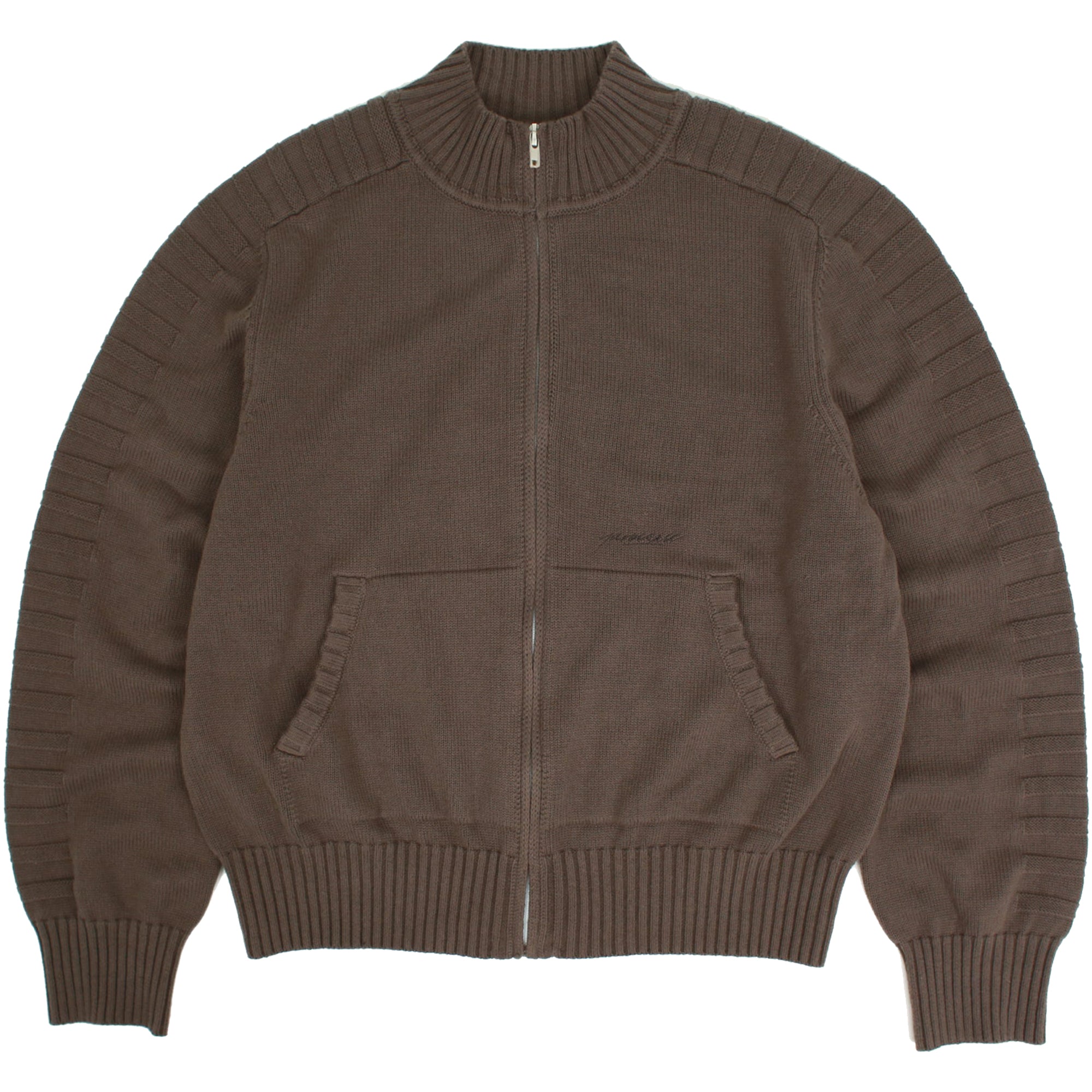 Yardsale Faldo Knitted Full-Zip Brown