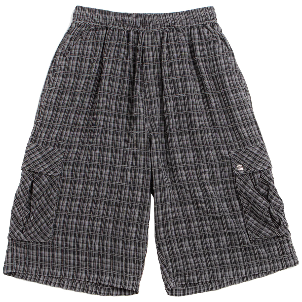 Yardsale Plaid Cargo Shorts Black/Grey