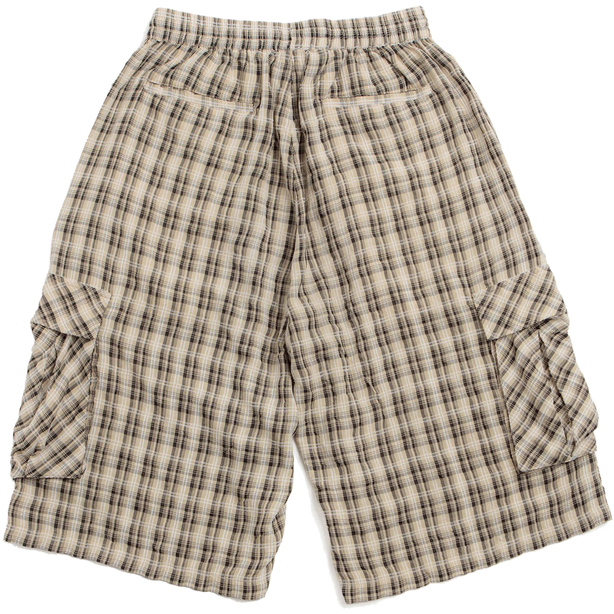 Yardsale Plaid Cargo Shorts Cream/Black