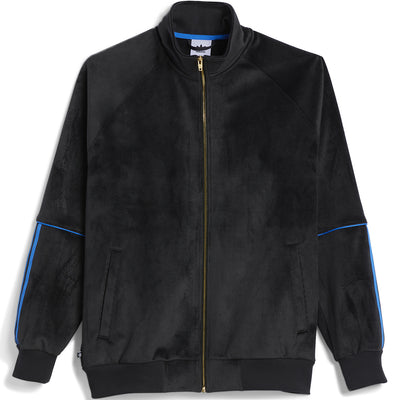 Adidas Tyshawn Velour Track Jacket Black/Blue Bird/Matte Gold