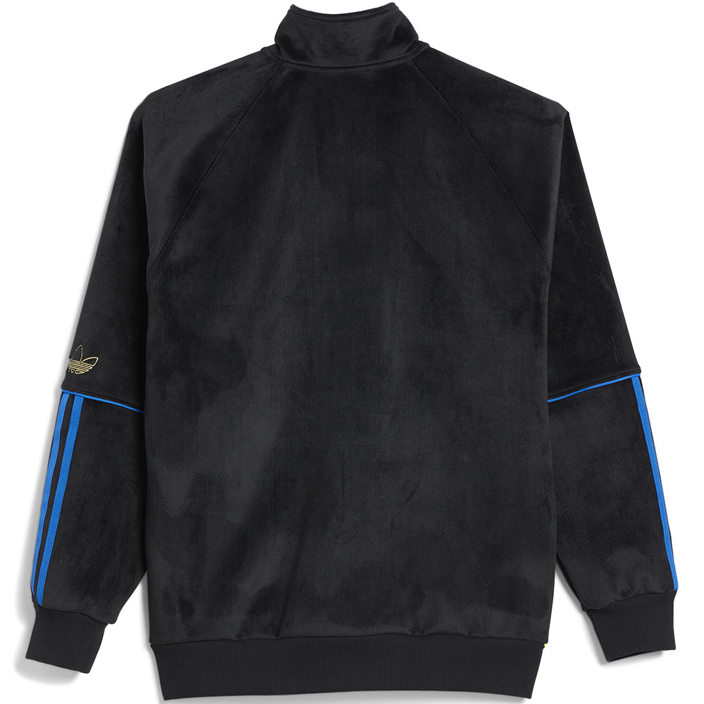 Adidas Tyshawn Velour Track Jacket Black/Blue Bird/Matte Gold
