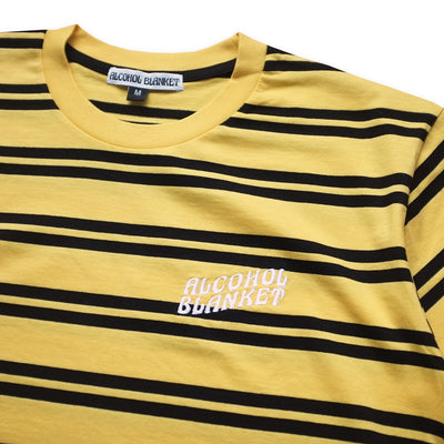 Alcohol Blanket Striped Logo T shirt Yellow