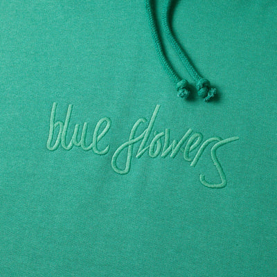 Blue Flowers Handsworth Hoodie Bottle Green
