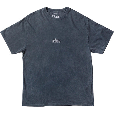 Blue Flowers Heavy Wash T Shirt Stone Wash