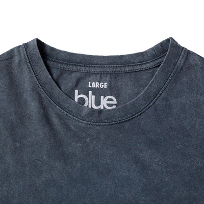 Blue Flowers Heavy Wash T Shirt Stone Wash