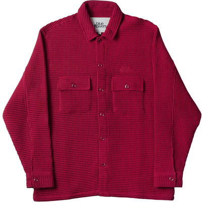 Blue Flowers Mega Waffle Shirt Red