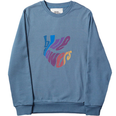 Blue Flowers Polychrome Sweatshirt Blue