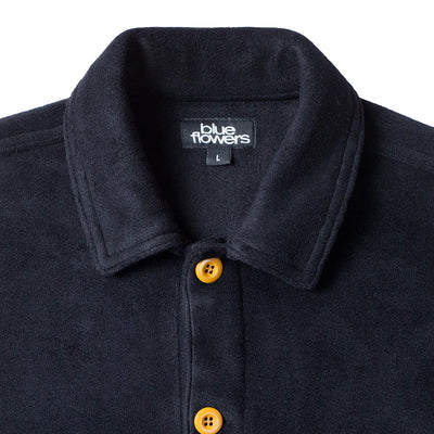 Blue Flowers Spectral Fleece Shirt Black