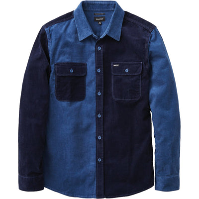 Brixton Bowery Corduroy Flannel Shirt joe blue/navy