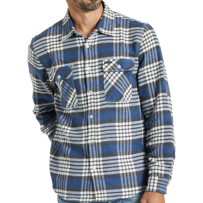 Brixton Bowery Flannel Shirt Pacific Blue/Whitecap/Black