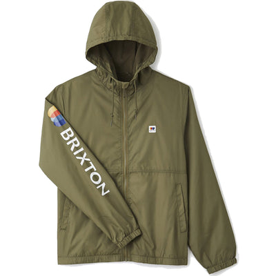 Brixton Claxton Alton Lightweight Zip Hood Jacket military olive