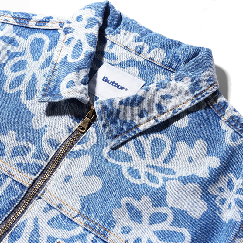 Butter Goods Flowers Denim Jacket Washed Indigo NOTE shop